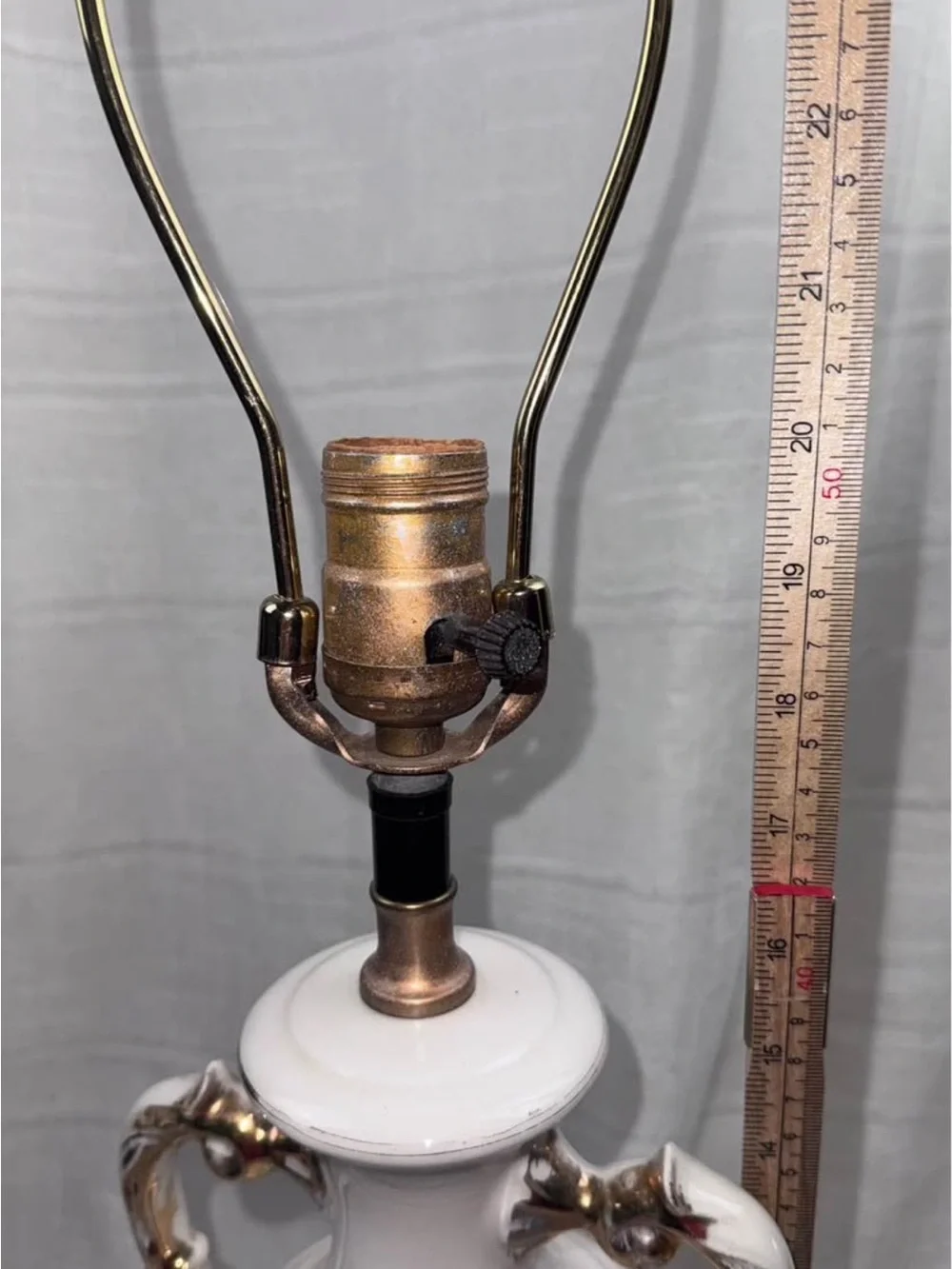 Source Unknown White Porcelain Lantern with Pink Rose Motif and Gold Accents